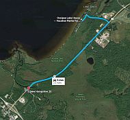 Map to nearby boat launch